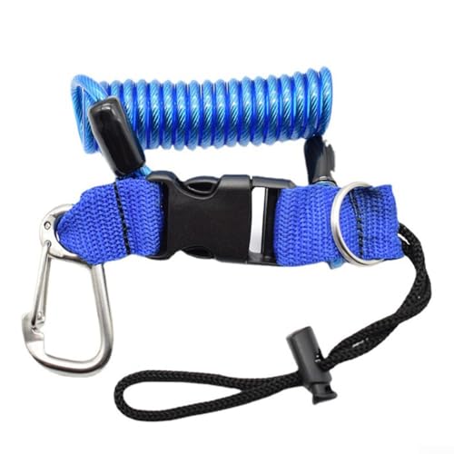 PETSTIBLE Scuba Diving Lanyard, Heavy Duty Spring Coiled Lanyard With Quick Release Buckle (blue) von PETSTIBLE