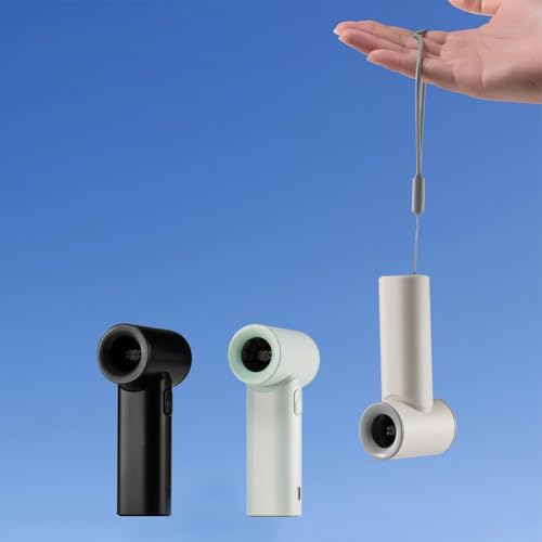 PETSTIBLE Wiederaufladbarer tragbarer Handventilator, tragbarer USB-wiederaufladbarer Ventilator mit 5 Geschwindigkeiten, Mini-Schreibtisch-Ventilatoren, für Reisen, Zuhause, Büro, Schule (weiß) von PETSTIBLE