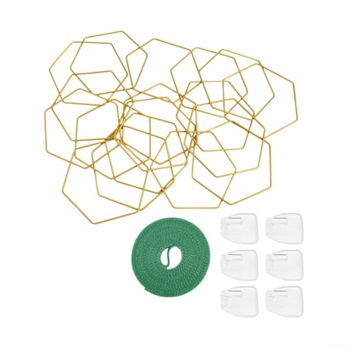 Rankhilfe Rankgitter 18 sechseckige Metallringe mit witterungsbeständiger Beschichtung für den Innen- und Außenbereich geeignet mit Haken und Bindeband Rankhilfe Rankgitter 18 sechseckige Metallringe mit witterungsbeständiger Beschichtung für den Innen- und Außenbereich geeignet mit Haken und Bindeband von PETSTIBLE