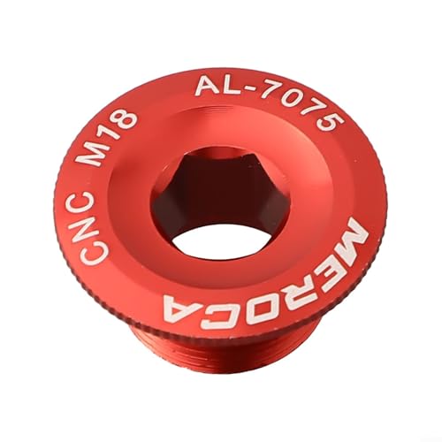Rennrad-Kurbelbefestigungsschraube M19 M20 CNC Aluminiumlegierung Gewindeschrauben kompatibel mit hohlen integrierten Kettenblättern (rot) von PETSTIBLE