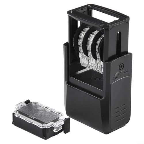 Selbstfärbender Gummistempel Mini Dater 4810 für Trodat Datumsstempel mit 20 x 3 8 mm Aufdruckspezifikationen Ersatzkissen Modell 6/4910(P4) (englischer Kalender, schwarz) von PETSTIBLE