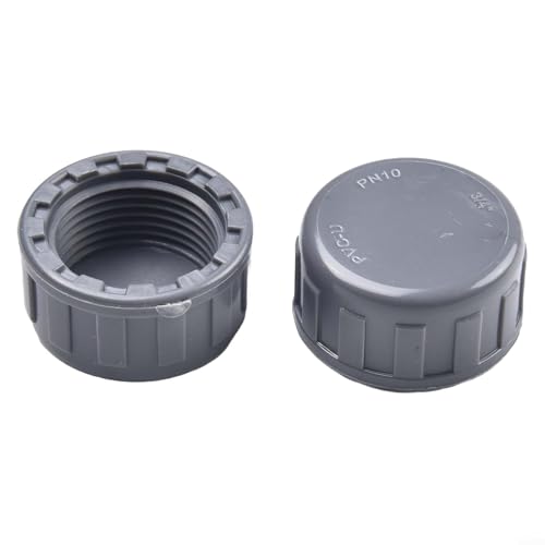 Set mit 2 PVC-Gewinde mit Gummidichtungen, rundes Innengewinde-Design für sicheres Abschneiden von Rohrenden und Auslaufschutz (25 mm) von PETSTIBLE