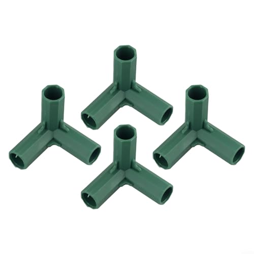 Set mit 4 Kunststoff-Garten-Markisen-Verbindungsstücken, Gewächshaus-Rahmenverbindungen für 16 mm Rohre (rechtwinklig, 3-Wege) von PETSTIBLE