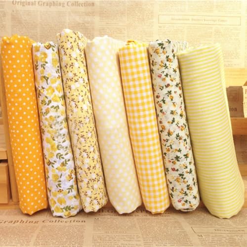 Sewing Made Fun Discover Our Collection of 7 Assorted PreCut Thick Tabby Cottons Today (Yellow) von PETSTIBLE