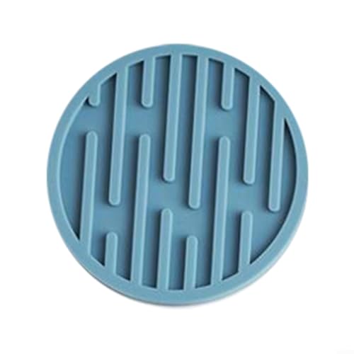 Silikon-Untersetzer für Teetassen und Tassen, hitzebeständige Tischunterlage, 10 cm, runde Getränkematte mit rutschfestem Design (blau) von PETSTIBLE