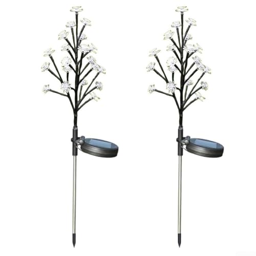 Solarbetriebene Gartenleuchten Set, Edelstahl Solar Gartenleuchten, Solarleuchten Outdoor Garten für Outdoor Weg und Terrasse Dekoration (D) von PETSTIBLE