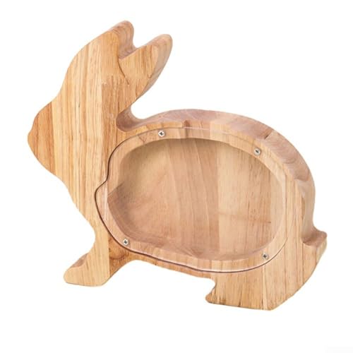 Spardose Holz Spardose Tierform Kinder Spardosen Geburtstag (Hase) von PETSTIBLE