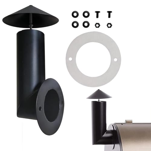 Stahl-Rauchschornstein-Ersatz-Kit, für Traeger Chef Pellet-Grill-Räucher, mit Dichtungskappe, Rauchrohrschrauben, verbesserter Luftstrom Stahl-Rauchschornstein-Ersatz-Kit, für Traeger Chef Pellet-Grill-Räucher, mit Dichtungskappe, Rauchrohrschrauben, verbesserter Luftstrom von PETSTIBLE