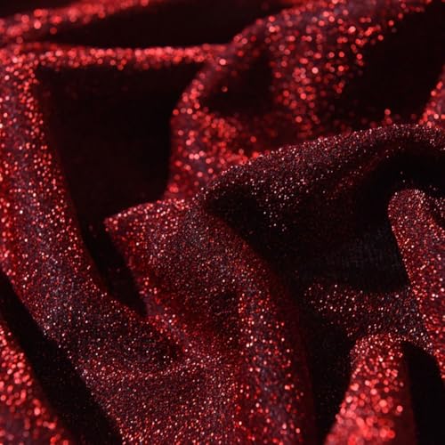 Starry Shiny Design Glitter Stoff für dekorative und DIY Handwerk Anwendungen, aus Polyester und PET Folie, perfekt zum Nähen, Kleider, Accessoires und Vorhänge (Bordeaux) von PETSTIBLE