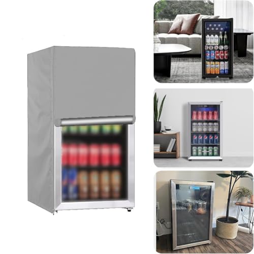 Staub-, wasserdichte und wärmeisolierende Abdeckung für den Kühlschrank zum Schutz von vertikalen Gefrierschränken, 210D Oxford-Stoff vertikale Kühlschrankabdeckung (59 x 59 x 143 cm) von PETSTIBLE