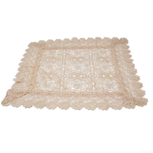 Stilvoller Tischläufer mit Spitzen-Blumen-Design, verschönert jeden Einrichtungsstil in Ihrem Zuhause (60 x 60 cm) von PETSTIBLE