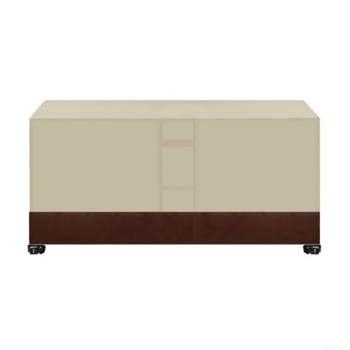 Stoffmöbelabdeckung, 420D Oxford-Gartentisch, rechteckig, zum Schutz von Möbeln vor Feuchtigkeit und UV-Schäden (70 x 70 x 70 cm, Beige + Kaffee) von PETSTIBLE