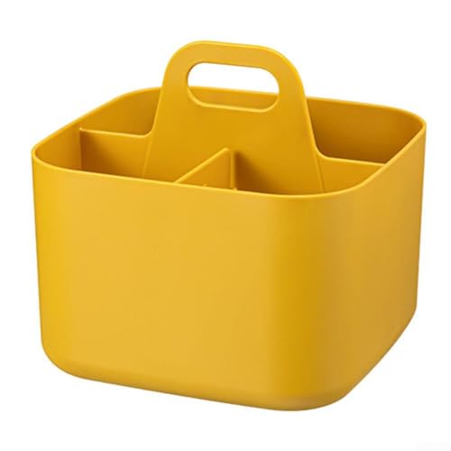 Stromlinienförmiger, stapelbarer Korb-Organizer mit Griff für mühelose Verwaltung zu Hause (gelb) von PETSTIBLE