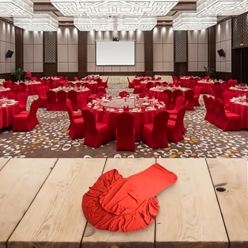 Stuhlhusse für Bankett-Stuhl, Hotel-Stil, dehnbar, Spandex mit Oxford-Rock-Design, Weinrot von PETSTIBLE