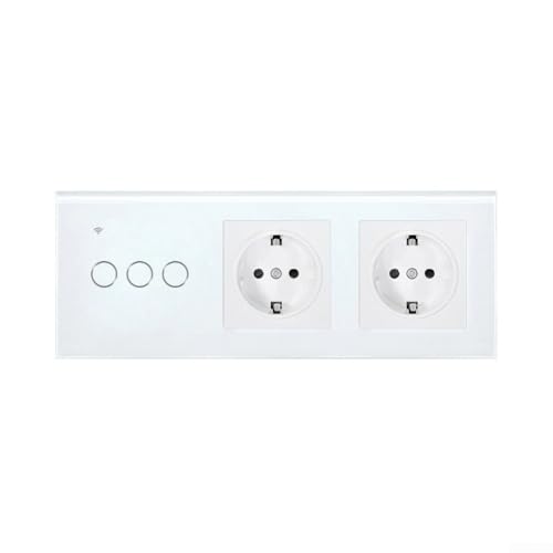 Touch-Schalter-Smart-Steckdose, Sprachsteuerung für Alexa und Assistent, anpassbare Neustartoption bei Stromausfall, kompaktes und an der Wand montiertes Heimgerät (weiß) von PETSTIBLE