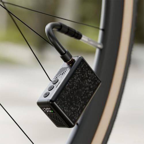Tragbare Fahrradpumpe, elektrischer Reifenfüller mit LCD-Display, 130 PSI Maximaldruck 700 mAh Akku Typ-C Aufladen für Fahrradzubehör Tragbare Fahrradpumpe, elektrischer Reifenfüller mit LCD-Display, 130 PSI Maximaldruck 700 mAh Akku Typ-C Aufladen für Fahrradzubehör von PETSTIBLE
