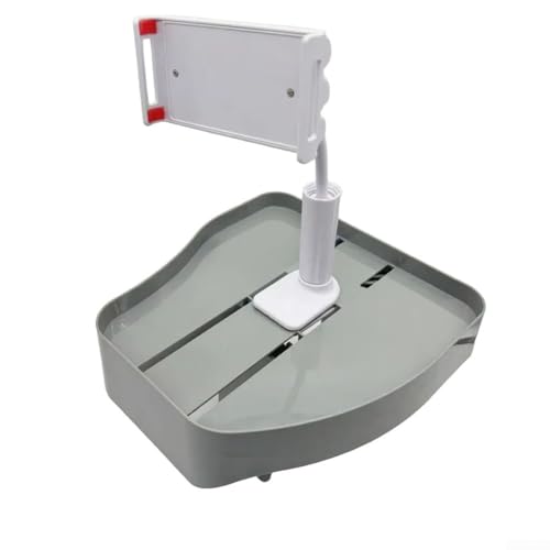 Verstellbares Pool-Tablett, Badewannentablett mit verstellbarem Design, Handy-Becherhalter, Outdoor-Spa-Regal, rutschfestes Design mit sicherem Griff für Entspannung im Freien (grau) von PETSTIBLE