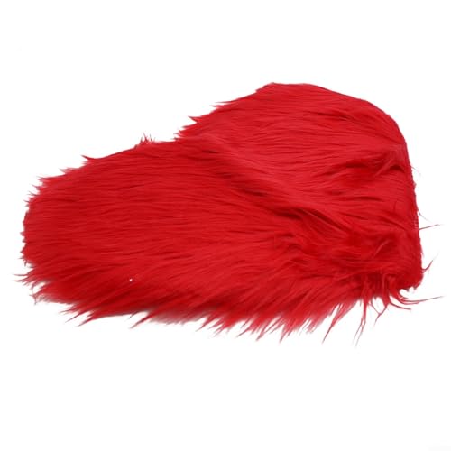 Weicher Teppich in Herzform aus Kunstwolle, für gemütliche Räume, rutschfestes Design, perfekt für Schlafzimmer oder Flur (rot) von PETSTIBLE