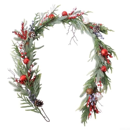 Weihnachtsgirlande mit Tannenzapfen und roten Beeren für Treppengeländer und Heimdisplay Weihnachtsgirlande mit Tannenzapfen und roten Beeren für Treppengeländer und Heimdisplay von PETSTIBLE
