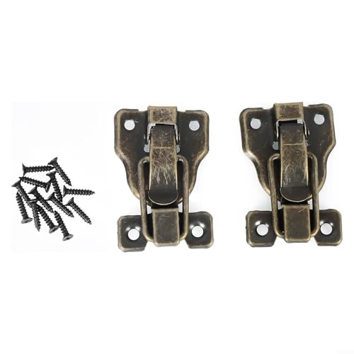 Wunderschönes Set mit zwei Schnappverschlüssen, perfekt für die Sicherung Ihrer antiken Schmuckschatullen oder -koffer (Bronze) von PETSTIBLE