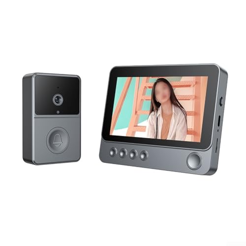 Zwei-Wege-Gegensprechanlage Kabellose Video-Türklingel mit 4 3-Zoll-Display für sicheren Zugang zu Hause von PETSTIBLE