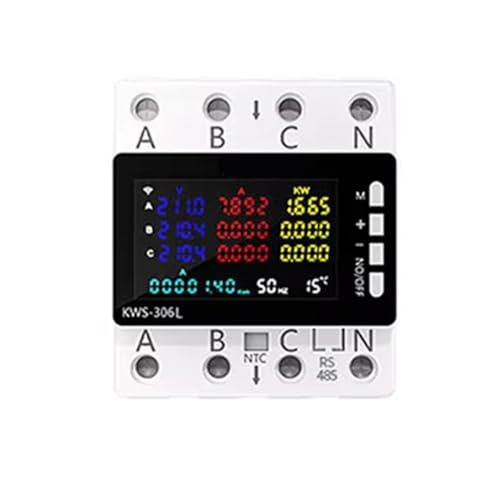 für Energiezähler zur dreiphasigen Leistungsüberwachung AC 85 290V mit LCD-Display und zuverlässigem Schalter (KWS-306L) von PETSTIBLE