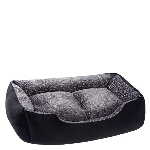 PETSTUFF Hundebett Kissen herausnehmbar waschbar Farb- und Größenwahl, schwarz, XL von PETSTUFF