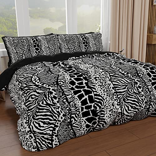 PETTI Artigiani Italiani - Bettbezug für Doppelbett 250 x 200 cm, Bettbezug Mikrofaser mit Digitaldruck + 2 Kissenbezüge 50 x 80 cm - Made in Italy - Animalier 05 von PETTI Artigiani Italiani