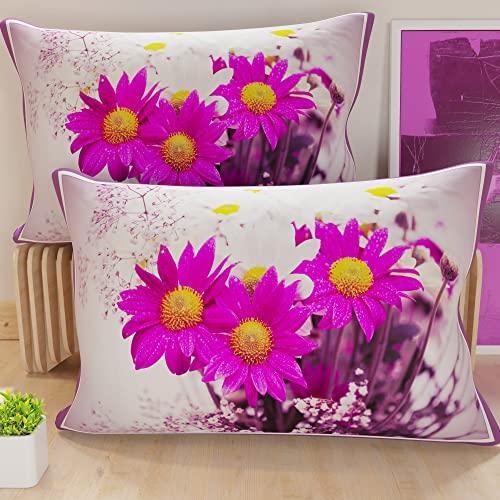 PETTI Artigiani Italiani - 1 Paar Kissenbezüge 70 x 40 cm aus Mikrofaser, Dekokissen für Schlafzimmer, Sofa, Wohnzimmer, Set mit 2 Kissenbezügen, Blumenmuster Violett 2, 100% Made in Italy PETTI Artigiani Italiani - 1 Paar Kissenbezüge 70 x 40 cm aus Mikrofaser, Dekokissen für Schlafzimmer, Sofa, Wohnzimmer, Set mit 2 Kissenbezügen, Blumenmuster Violett 2, 100% Made in Italy von PETTI Artigiani Italiani