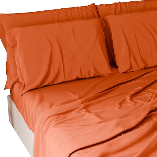 PETTI Artigiani Italiani - 3-teiliges Bettwäsche-Set für Einzelbett, weich und atmungsaktiv, Bettwäsche-Set mit Oberlaken, Spannbettlaken mit elastischen Ecken und 1 Kissenbezug Orange PETTI Artigiani Italiani - 3-teiliges Bettwäsche-Set für Einzelbett, weich und atmungsaktiv, Bettwäsche-Set mit Oberlaken, Spannbettlaken mit elastischen Ecken und 1 Kissenbezug Orange von PETTI Artigiani Italiani