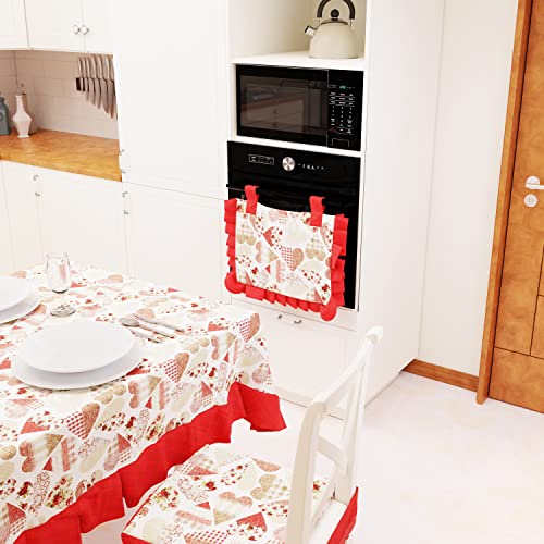 PETTI Artigiani Italiani Abdeckung für Backofen, Baumwolle, Rote Herzen, 1pz Copriforno 40x50 cm von PETTI Artigiani Italiani