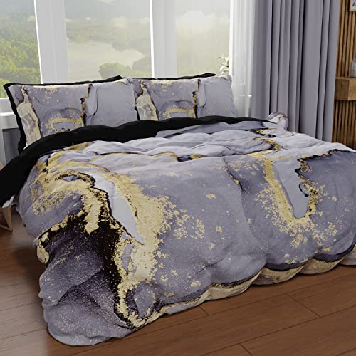 PETTI Artigiani Italiani - Bettbezug für Einzelbett, Bettbezug, Bettbezug und Kissenbezüge, Bettbezug, 100% Made in Italy, Marble Grigios von PETTI Artigiani Italiani