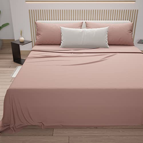 PETTI Artigiani Italiani Bettwäsche Set, Baumwolle, Powder Pink, 180x200 von PETTI Artigiani Italiani