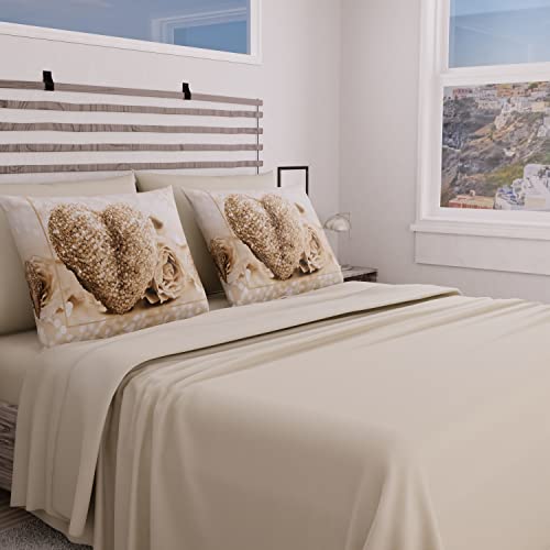 PETTI Artigiani Italiani - Bettwäsche-Set für Doppelbett, Bettwäsche Herz Gold, Bettwäsche für Doppelbett, Druck nur auf Kissenbezügen, 100% Made in Italy PETTI Artigiani Italiani - Bettwäsche-Set für Doppelbett, Bettwäsche Herz Gold, Bettwäsche für Doppelbett, Druck nur auf Kissenbezügen, 100% Made in Italy von PETTI Artigiani Italiani