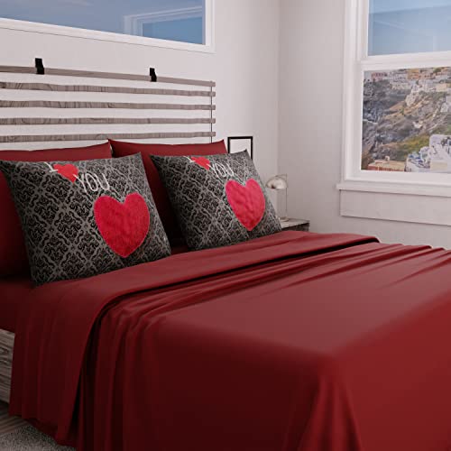 PETTI Artigiani Italiani - Bettwäsche-Set für Doppelbett, Bettwäsche I Love You, Bettwäsche für Doppelbett, Druck nur auf Kissenbezügen, hergestellt in Italien. von PETTI Artigiani Italiani