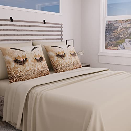 PETTI Artigiani Italiani - Bettwäsche-Set für Doppelbett, Bettwäsche mit Augen, Roségold, Doppelbett, Druck nur auf Kissenbezügen, 100% Made in Italy PETTI Artigiani Italiani - Bettwäsche-Set für Doppelbett, Bettwäsche mit Augen, Roségold, Doppelbett, Druck nur auf Kissenbezügen, 100% Made in Italy von PETTI Artigiani Italiani