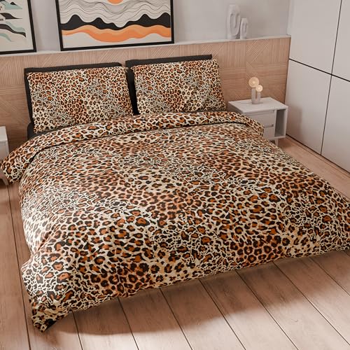 PETTI Artigiani Italiani - Bettwäsche-Set für Einzelbett 200 x 135 cm (1 Kissenbezug 80 x 80 cm inklusive), Bettwäsche-Set aus Mikrofaser mit Tier-Digitaldruck 04 - Made in Italy von PETTI Artigiani Italiani