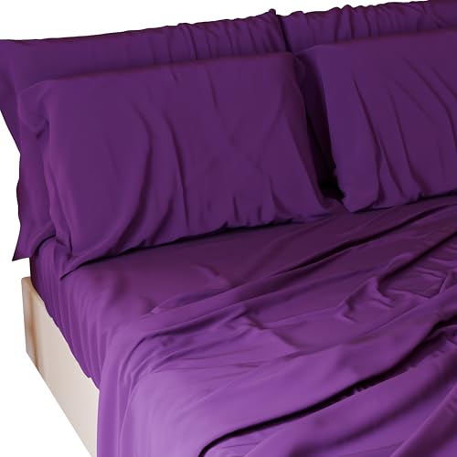 PETTI Artigiani Italiani - 3-teiliges Bettwäsche-Set für Einzelbett, weich und atmungsaktiv, Bettwäsche-Set mit Oberlaken, Spannbettlaken mit elastischen Ecken und 1 Kissenbezug, Pflaume PETTI Artigiani Italiani - 3-teiliges Bettwäsche-Set für Einzelbett, weich und atmungsaktiv, Bettwäsche-Set mit Oberlaken, Spannbettlaken mit elastischen Ecken und 1 Kissenbezug, Pflaume von PETTI Artigiani Italiani