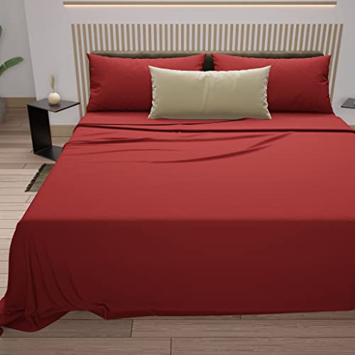 PETTI Artigiani Italiani - Bettwäsche aus Baumwolle, französisches Bett, französisches Bett, Rot, 100% Made in Italy von PETTI Artigiani Italiani