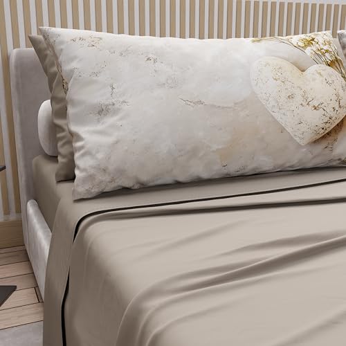 PETTI Artigiani Italiani - Bettwäsche aus Baumwolle mit Kissenbezügen mit Digitaldruck, Bettlaken für Einzelbett, Bettwäsche-Set Muster 339 Schlamm, 100% Made in Italy von PETTI Artigiani Italiani