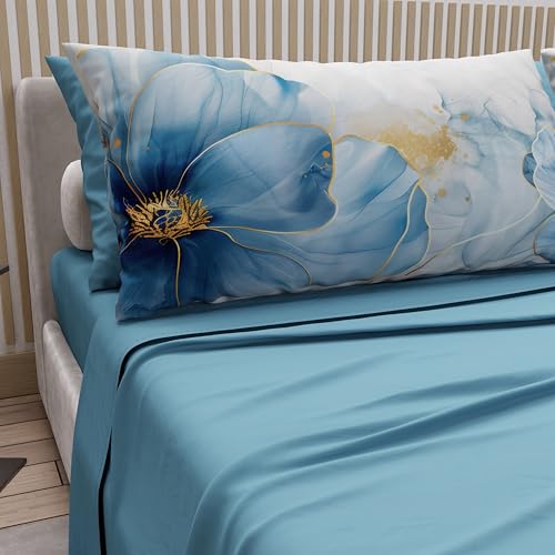 PETTI Artigiani Italiani - Bettwäsche aus Baumwolle mit Kissenbezügen mit Digitaldruck, Bettlaken für französisches Bett, Bettwäsche-Set mit Blumenmuster 138 Hellblau, 100% Made in Italy PETTI Artigiani Italiani - Bettwäsche aus Baumwolle mit Kissenbezügen mit Digitaldruck, Bettlaken für französisches Bett, Bettwäsche-Set mit Blumenmuster 138 Hellblau, 100% Made in Italy von PETTI Artigiani Italiani