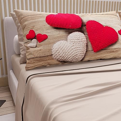 PETTI Artigiani Italiani - Bettwäsche aus Baumwolle mit Kissenbezügen mit Digitaldruck, Einzelbett, Bettwäsche-Set für Einzelbett, Beige, 100% Made in Italy von PETTI Artigiani Italiani