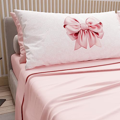 PETTI Artigiani Italiani - Bettwäsche aus Baumwolle mit Kissenbezügen mit Digitaldruck, Einzelbett, Bettwäsche-Set für Einzelbett, Rosa, 100% Made in Italy von PETTI Artigiani Italiani