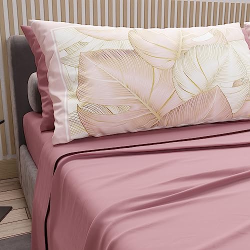 PETTI Artigiani Italiani - Bettwäsche aus Baumwolle mit Kissenbezügen mit Digitaldruck, französisches Bett, Ober- und Unterlaken mit Ecken, Puder, 100% Made in Italy PETTI Artigiani Italiani - Bettwäsche aus Baumwolle mit Kissenbezügen mit Digitaldruck, französisches Bett, Ober- und Unterlaken mit Ecken, Puder, 100% Made in Italy von PETTI Artigiani Italiani