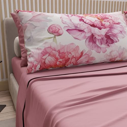 PETTI Artigiani Italiani - Bettwäsche für Doppelbett, Baumwolle mit Kissenbezügen mit Digitaldruck, Bettlaken für Doppelbett, Maxi-Blumenmuster, 41 Dunkles Puder, 100% Made in Italy PETTI Artigiani Italiani - Bettwäsche für Doppelbett, Baumwolle mit Kissenbezügen mit Digitaldruck, Bettlaken für Doppelbett, Maxi-Blumenmuster, 41 Dunkles Puder, 100% Made in Italy von PETTI Artigiani Italiani