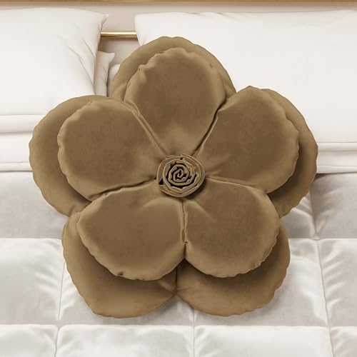 PETTI Artigiani Italiani - Kissen aus Samt in Blumenform mit Füllung, Kissenbezug für Schlafzimmer, Dekokissen Samt Taupe - 1 Stück, Durchmesser 50 cm PETTI Artigiani Italiani - Kissen aus Samt in Blumenform mit Füllung, Kissenbezug für Schlafzimmer, Dekokissen Samt Taupe - 1 Stück, Durchmesser 50 cm von PETTI Artigiani Italiani