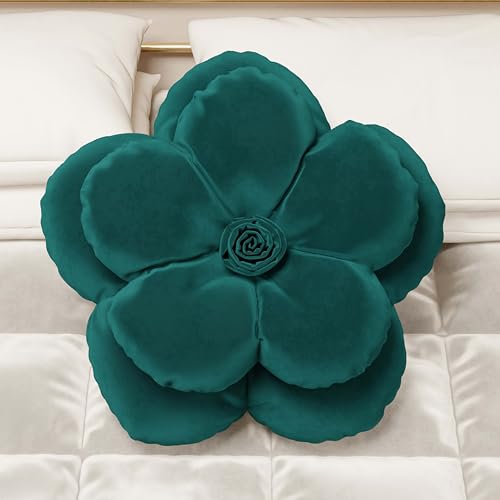 PETTI Artigiani Italiani - Kissen aus Samt in Blumenform mit Füllung, Kissenbezug für Schlafzimmer, Dekokissen, Petrolsamt - 1 Stück, Durchmesser 50 cm PETTI Artigiani Italiani - Kissen aus Samt in Blumenform mit Füllung, Kissenbezug für Schlafzimmer, Dekokissen, Petrolsamt - 1 Stück, Durchmesser 50 cm von PETTI Artigiani Italiani