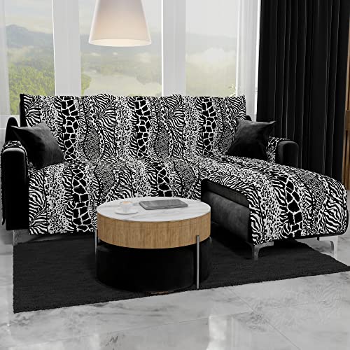 PETTI Artigiani Italiani - Ecksofa, Sofabezug mit Halbinsel, Sofabezug für 3-Sitzer mit Insel rechts, Sofabezug mit Chaiselongue, Zabrato, 100% Made in Italy von PETTI Artigiani Italiani