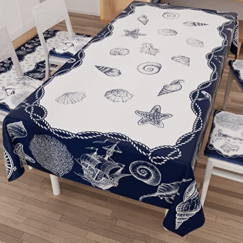 PETTI Artigiani Italiani - Tischdecke, schmutzabweisend, rechteckig, für Küchen, Meeresdesign, 02 x 18 Sitzer (140 x 360 cm), 100% Made in Italy von PETTI Artigiani Italiani