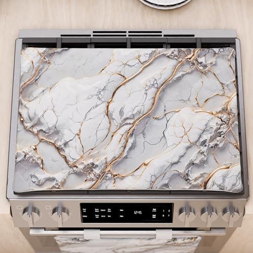 PETTI Artigiani Italiani - Herdabdeckplatte für Moderne Küche, Marmor-Effekt, grau, Herdabdeckplatte 40 x 70 cm, 100% Made in Italy von PETTI Artigiani Italiani
